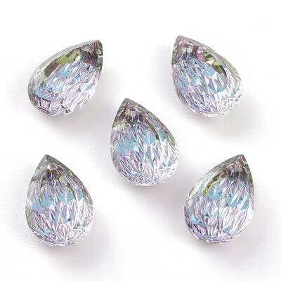 Embossed Glass Rhinestone Pendants