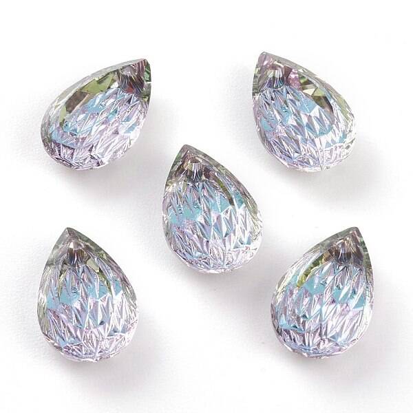 Embossed Glass Rhinestone Pendants