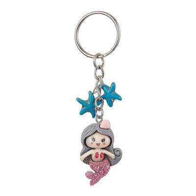 Mermaid Opaque Resin Pendant Keychain