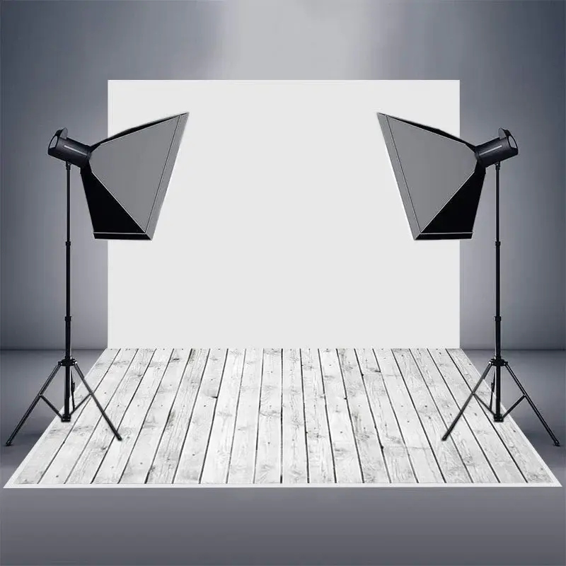 White Thin Wooden Board Baby Photos Floor Mat - Aperturee