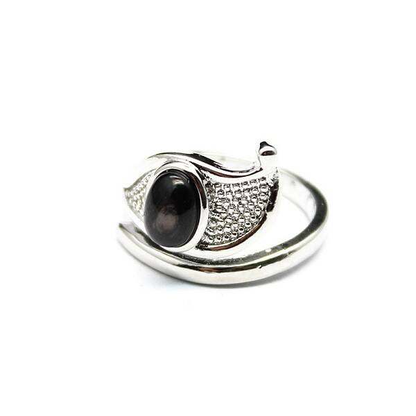 Eye of Horus Natural Hypersthene Cuff Rings