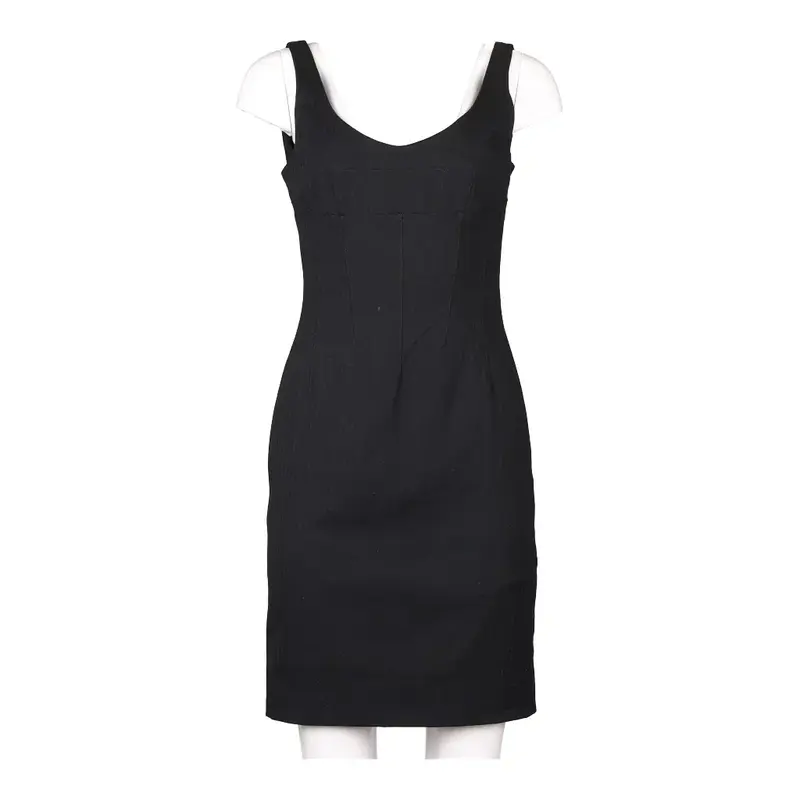 Class Midi Dress - Medium Black Cotton Blend