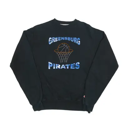 CHAMPION Greensburg Pirates Basketball USA Sweatshirt Black Womens S
