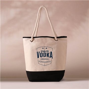 100 Custom Beach Bum Boat Tote - Rope Handles & Machine Washable