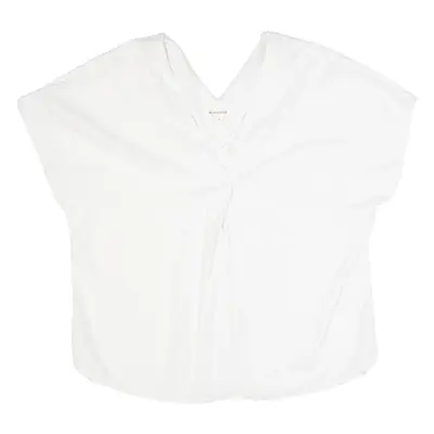 MONSOON Womens Oversized Top White V-Neck Linen S