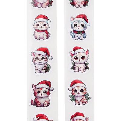 Christmas Round with Word Roll Stickers