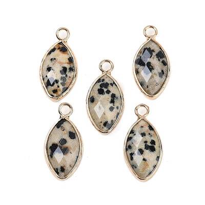Natural Dalmatian Jasper Faceted Pendants