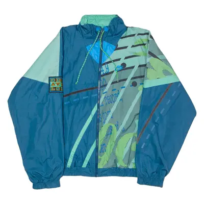 NIKE Mens Windbreaker Jacket Blue 90s Crazy Pattern M