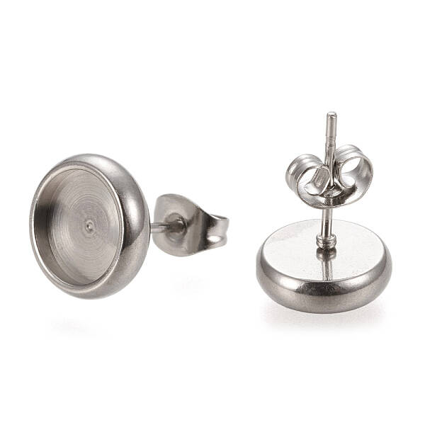Non-Tarnish 304 Stainless Steel Stud Earring Settings