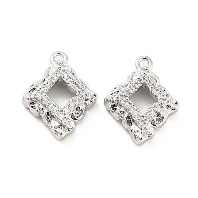 Brass Micro Pave Cubic Zirconia Pendants