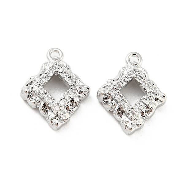 Brass Micro Pave Cubic Zirconia Pendants