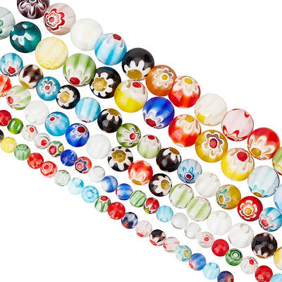 3 Strands 3 Styles Handmade Millefiori Glass Round Bead Strands