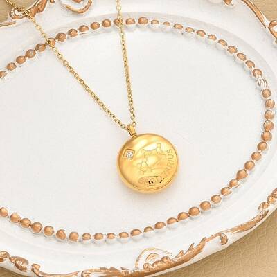 304 Stainless Steel Clear Cubic Zirconia Constellation Pendant Necklaces