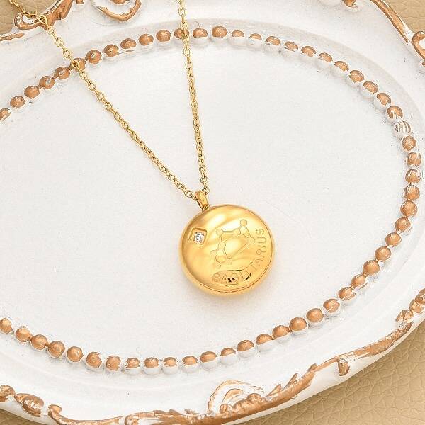 304 Stainless Steel Clear Cubic Zirconia Constellation Pendant Necklaces