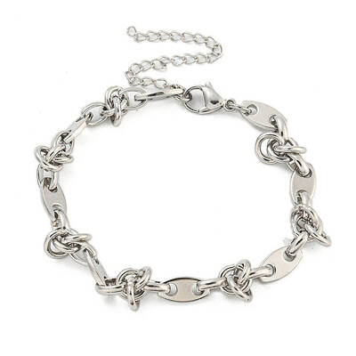 Non-Tarnish 304 Stainless Steel Oval Link Chains Bracelets for Men & Women