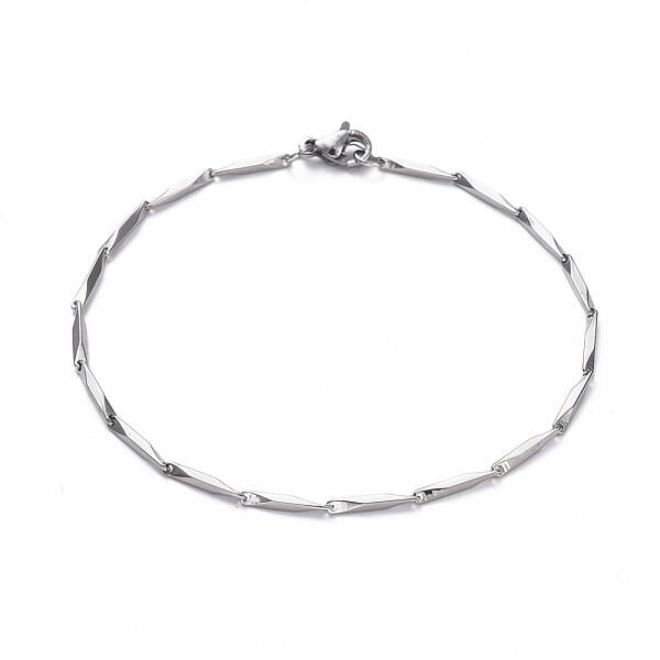 Tarnish Resistant Unisex 201 Stainless Steel Bar Link Chain Bracelets