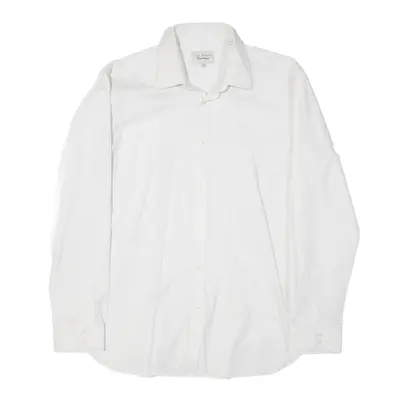 TED BAKER Endurance Patterned Shirt White Long Sleeve Mens L