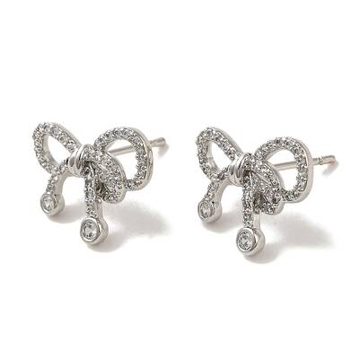 Rack Plating Brass Micro Pave Cubic Zirconia Studs Earrings