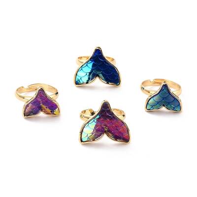Mermaid Fishtail Resin Adjustable Finger Ring