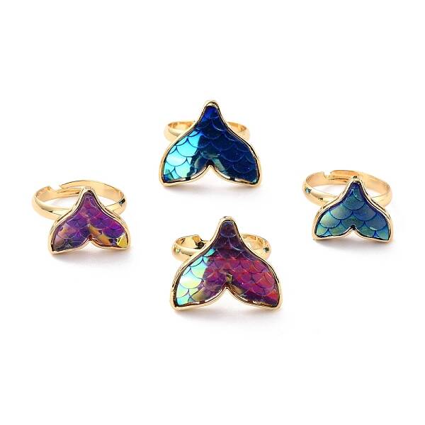 Mermaid Fishtail Resin Adjustable Finger Ring