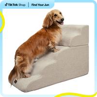 #cozyvibes#petlife Made4Pets Dog Stairs and Ramp for Bed, 3-5 Step Dog Steps for Dogs and Cats,Non-Slip Pet Stairs Suitable H...