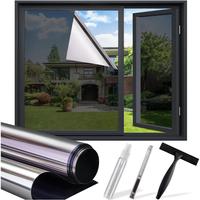 One Way Privacy Window Film - Reflective Sun Blocking Window Tint Clings for Daytime Privacy & UV Protection, Includes 3 Tool...
