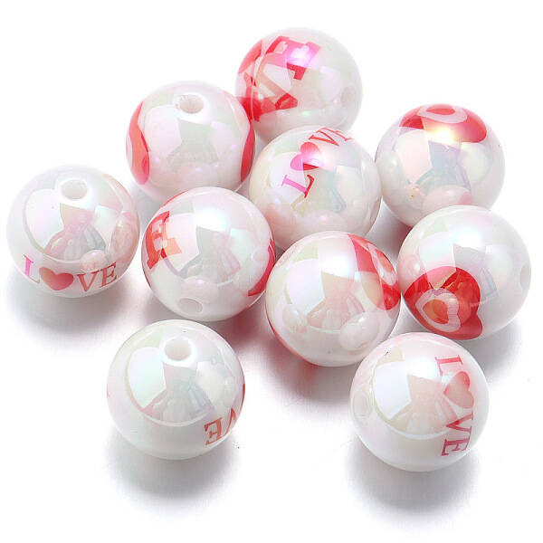 10Pcs UV Plating Colours Acrylic Beads
