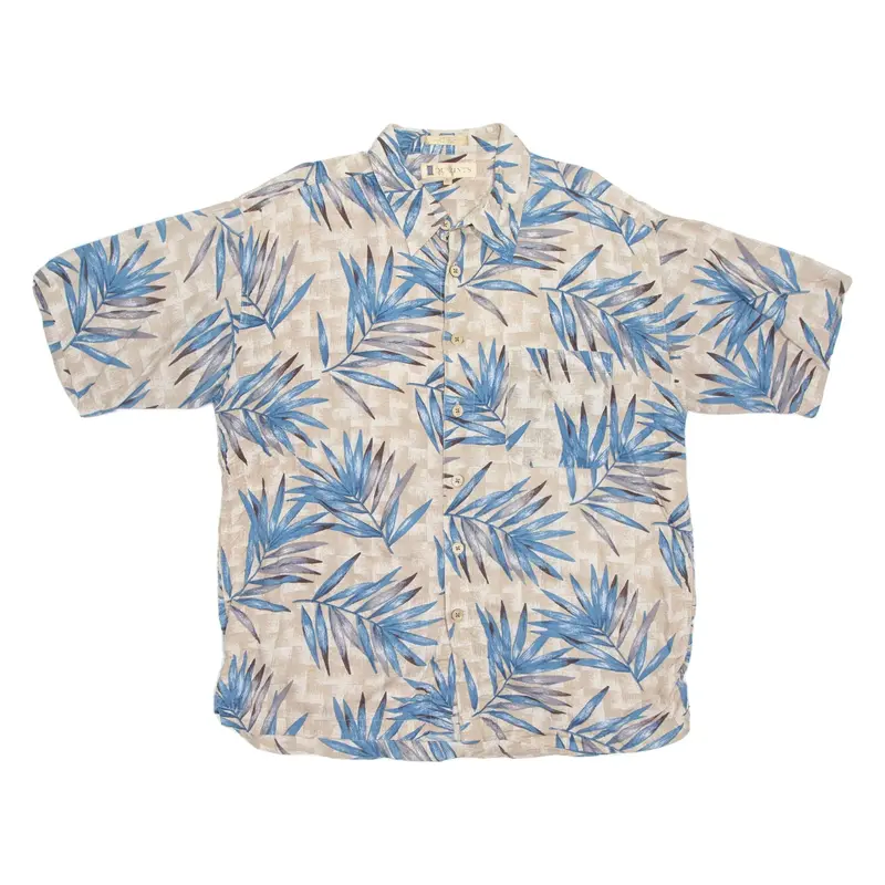 IMPRINTS Mens Hawaiian Shirt Blue Crazy Pattern XL