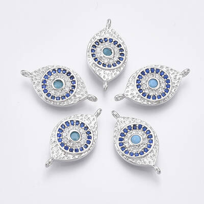 Brass Micro Pave Cubic Zirconia Links connectors