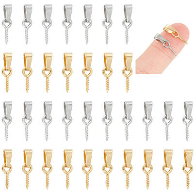 60Pcs 2 Colors 304 Stainless Steel Screw Eye Peg Bails