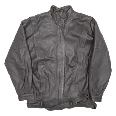 Mens Jacket Brown Leather Faux Leather S