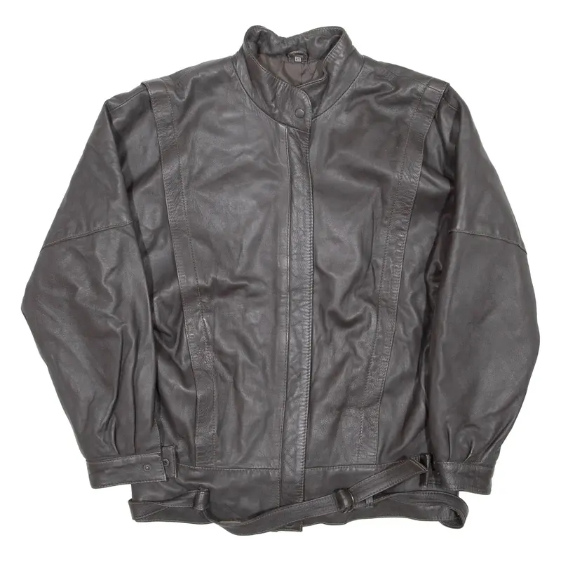 Mens Jacket Brown Leather Faux Leather S