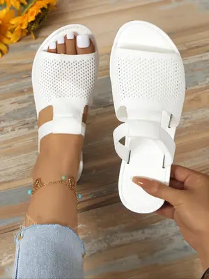 Women's Fashion Hollow Out Design Fashion Slippers, Casual Comfortable Lightweight Fashion Slippers Flats for Summer, Female ...