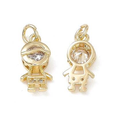 Brass Micro Pave Cubic Zirconia Pendants
