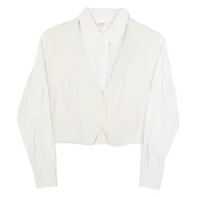 CLOCK HOUSE Womens Shirt Beige Collared Long Sleeve S