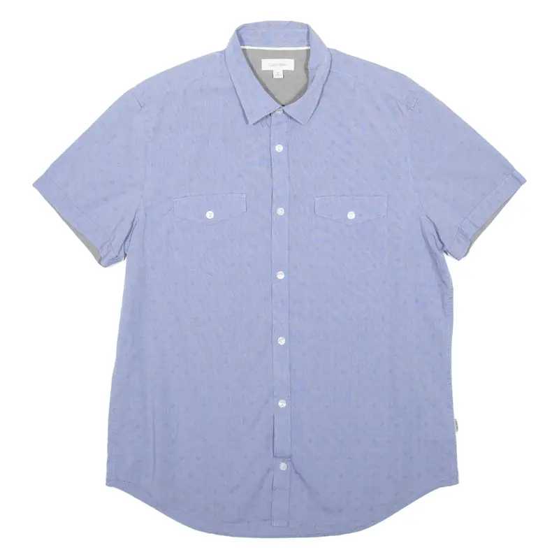 CALVIN KLEIN Mens Shirt Blue Diamond M