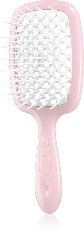 Janeke Large Flat Hair Brush 20.3 x 8.5 x 3.1 cm Pink and White