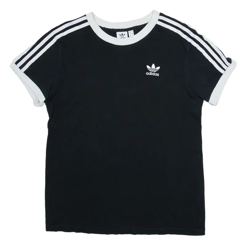 ADIDAS Womens T-Shirt Black UK 8