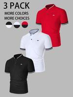 Men's Colorblock Short Sleeve Polo Shirt, Regular Fit Casual Fashion Comfy Top for Summer, Men's Clothes for Daily Wear, Gami...
