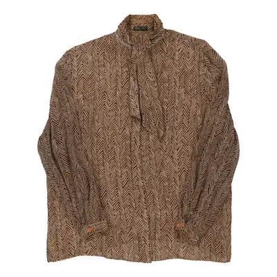 Giorgio Armani Blouse - Large Brown Polyester | Size: large