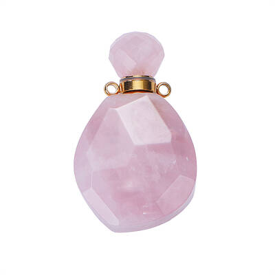 Faceted Natural Gemstone Openable Perfume Bottle Pendants