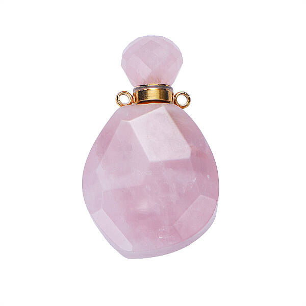 Faceted Natural Gemstone Openable Perfume Bottle Pendants