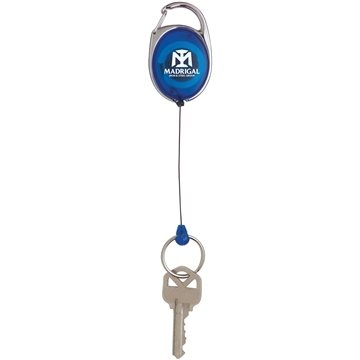 200 Customized Retractable Key Ring - Push Latch & Nylon String