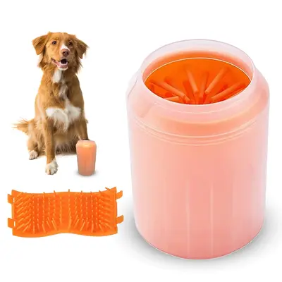 Silicone Dog Paw Cleaner Cup, Portable Pet Paw Washer Cup, Cylindrical Silicone Pet Foot Cleaning Brush, Detachable Pet Paws ...