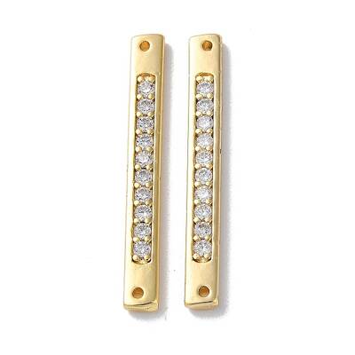 Brass Pave Clear Cubic Zirconia Connector Charms