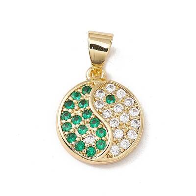 Brass Micro Pave Cubic Zirconia Charms Real 18K Gold Plated