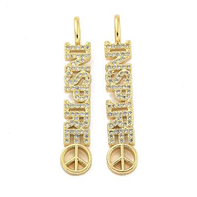 Brass Micro Pave Clear Cubic Zirconia Pendants
