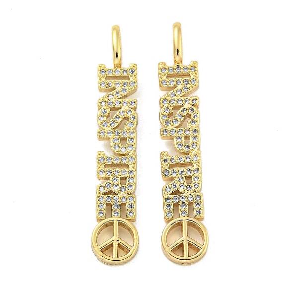 Brass Micro Pave Clear Cubic Zirconia Pendants