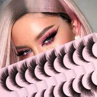Cat Eye False Eyelashes, Natural Look Eyelashes Extension, Lightweight & Soft False Eyelashes, Fluffy Faux Cluster Lashes for...