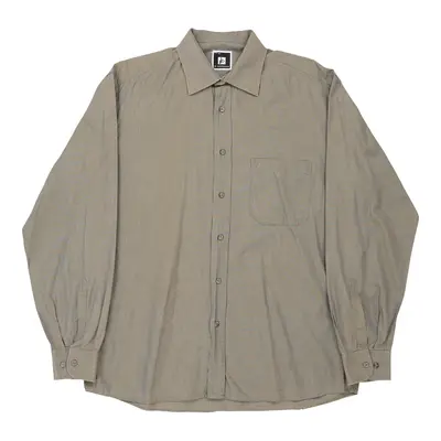 Roccobarocco Shirt - Large Khaki Cotton | Size: large